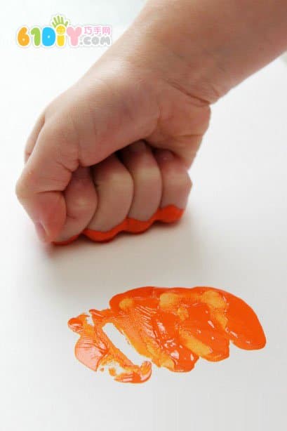 Creative little hand, hand print, carrot