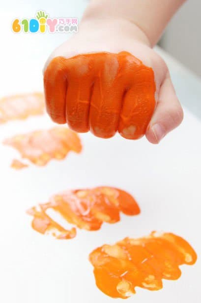 Creative little hand, hand print, carrot