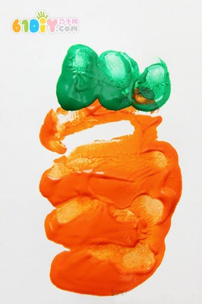 Creative little hand, hand print, carrot