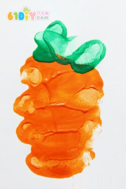 Creative little hand, hand print, carrot