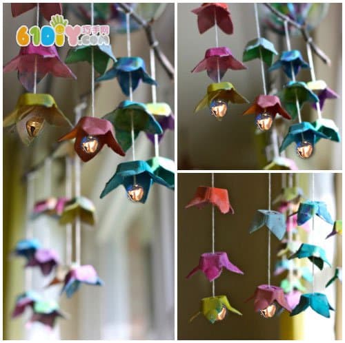 Egg tray wind chime handmade tutorial