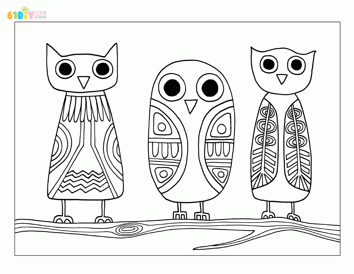 Cartoon Owl Coloring Chart