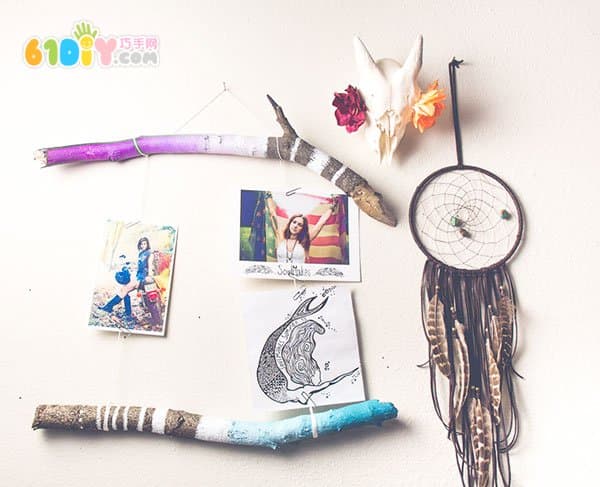 Handmade Twig Photo Hanging