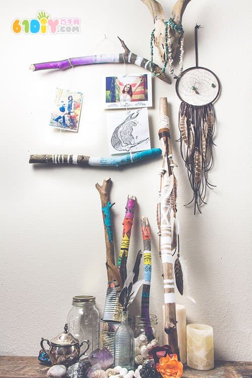 Handmade Twig Photo Hanging