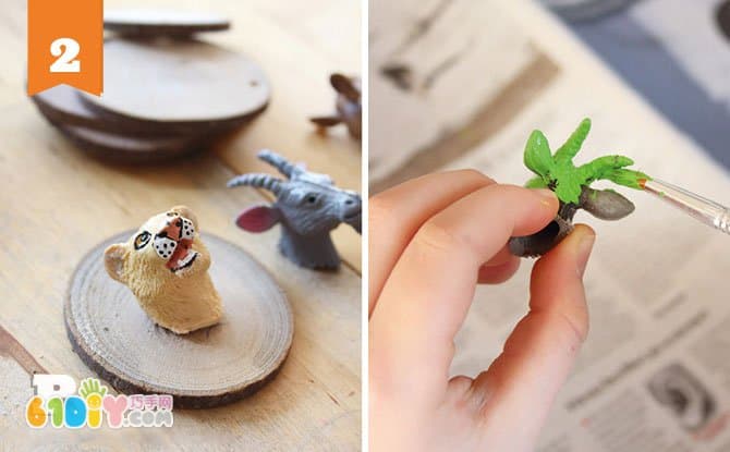 Children's handmade animal head ornaments