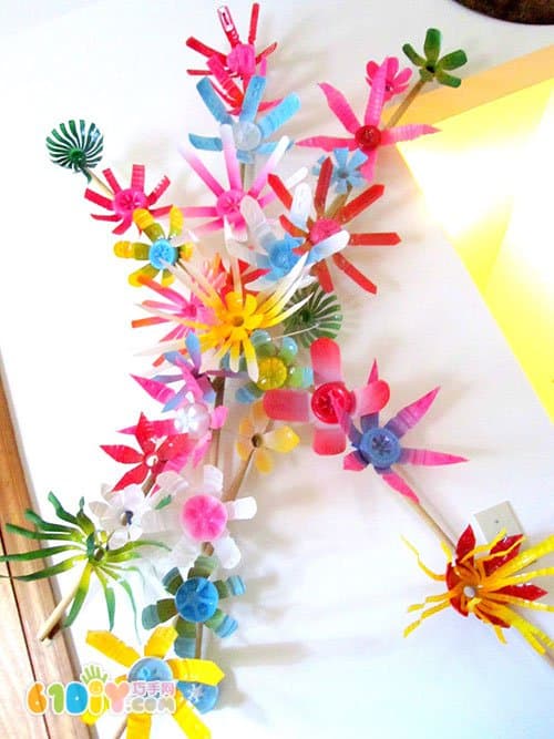 Beverage bottle DIY making flowers