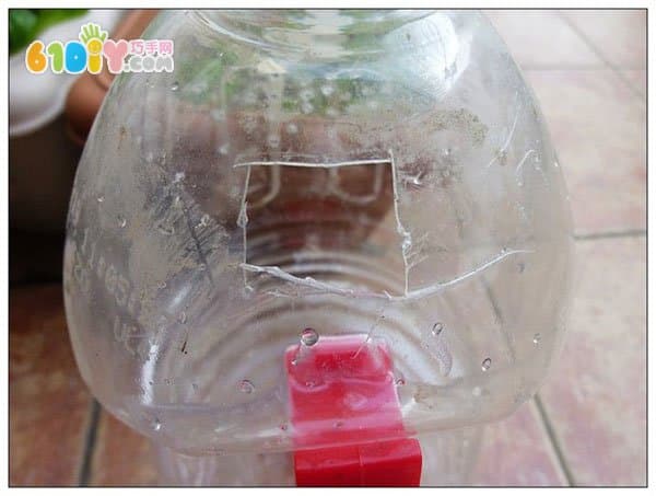 Plastic bottle waste making watering can