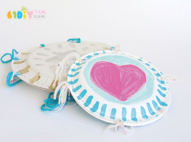 Children's handmade paper tray tambourine