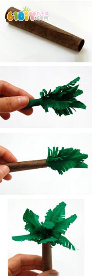 Three-dimensional handmade palm tree making tutorial