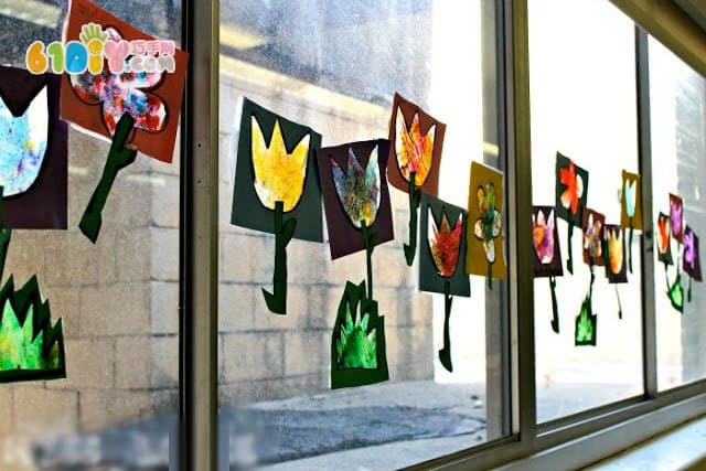 Parent-Child Handmade Spring Flower Window Ornament