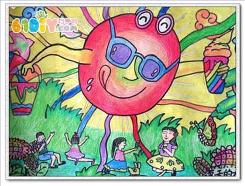 Summer theme children's paintings
