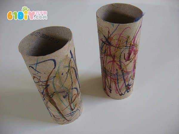 Baby handmade DIY paper tube necklace