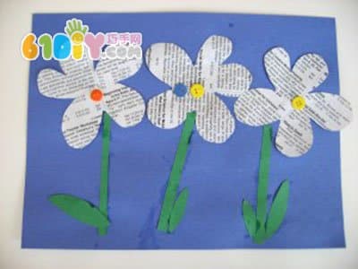 Handmade Newspaper Flower Card