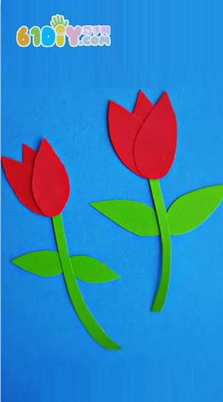 DIY making simple jam paper tulip flowers