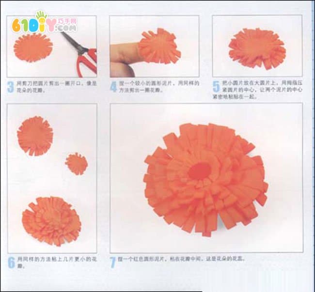 Ultra Light Clay Flower Brooch