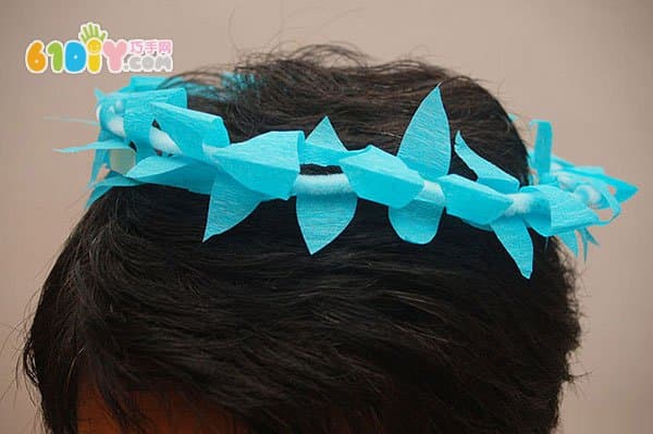 Wrinkle paper DIY making wreath headgear