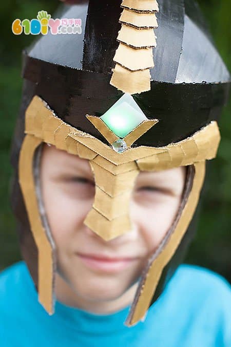 Playing props waste cardboard making knight helmet
