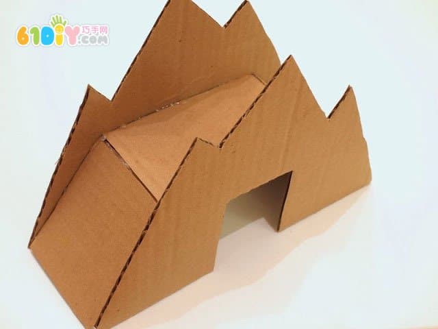 Handmade cave with waste cardboard