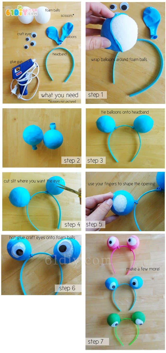 Make funny monster eye wigs for your baby