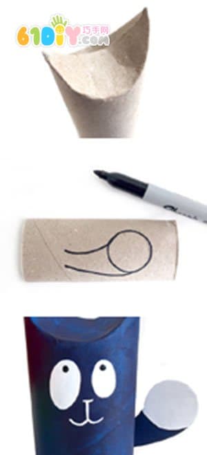 Roll Paper Tube Handmade DIY Kitten