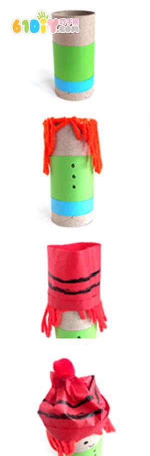 Paper tube small idea cute little person