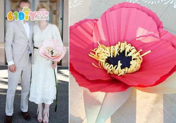 Three-dimensional large paper flower DIY production
