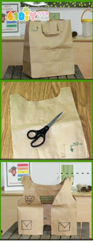 Waste paper bag making small vest