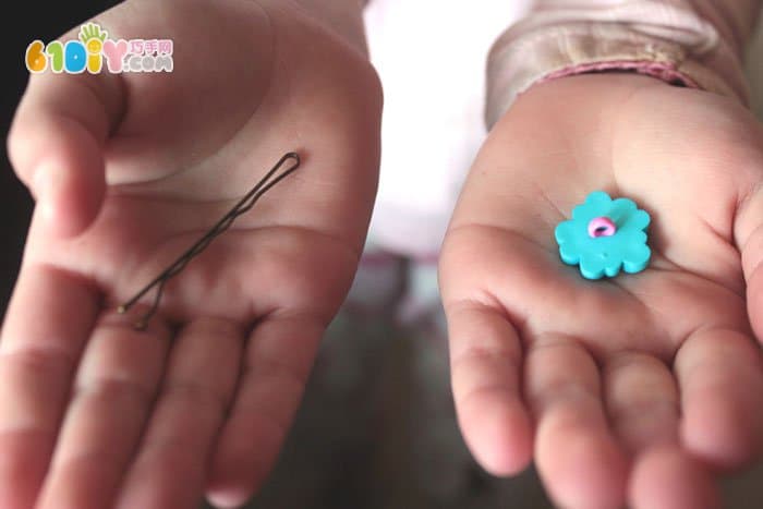 Simple button small hair clip making