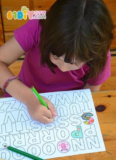 Creative baby letter coloring handmade