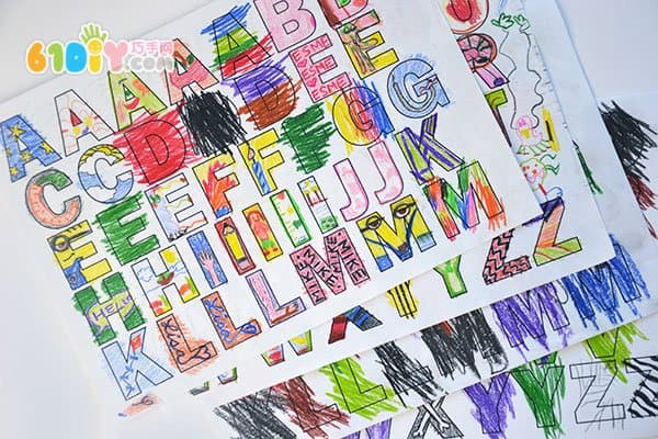 Creative baby letter coloring handmade