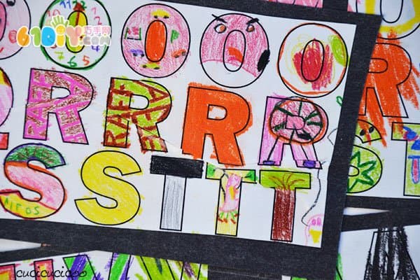 Creative baby letter coloring handmade