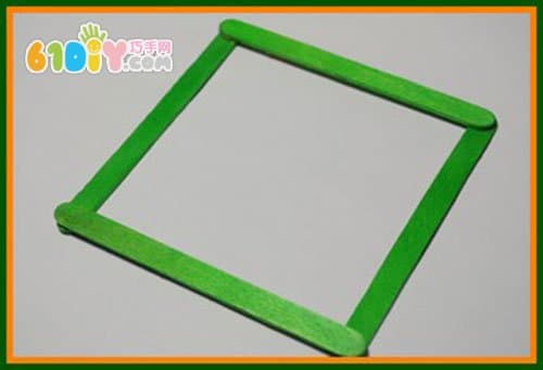 Children's handmade photo frame made with balls