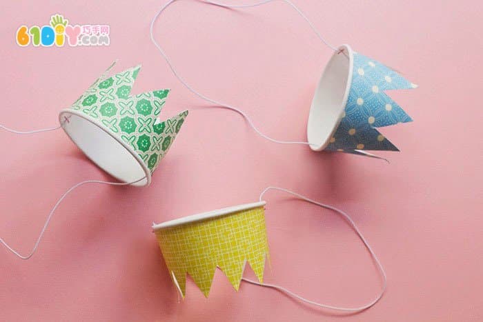 Paper cup handmade crown