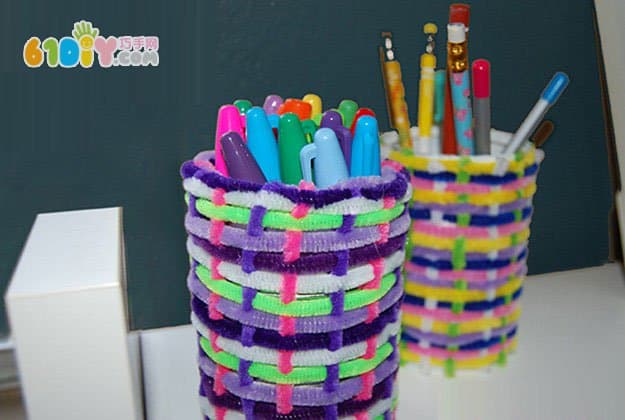 Hair root weaving DIY jar pen holder