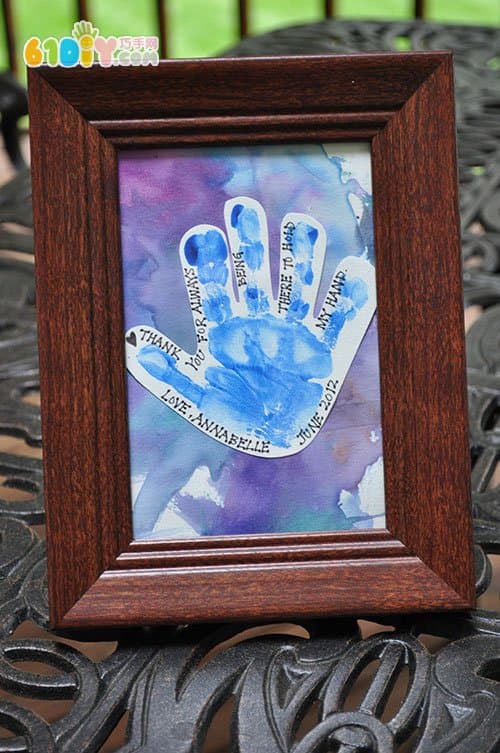 Father's Day Gifts Small Handprints Decorative Paintings