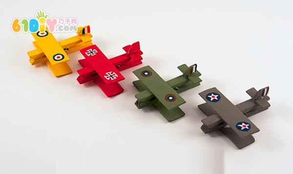 Ice cream stick clothespin manual mini fighter DIY