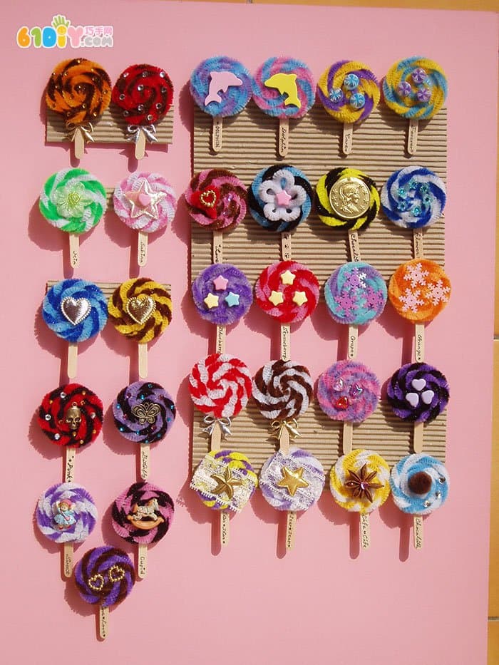 Beautiful handmade hairy lollipop