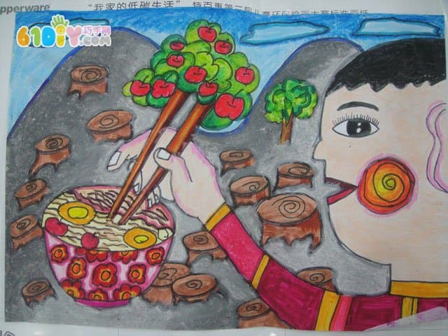 Protect trees, protect the earth, children's pictures