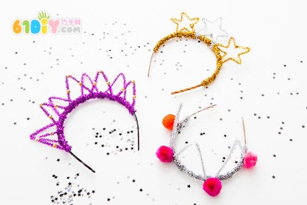 3 party crowns (children's hair root handmade)