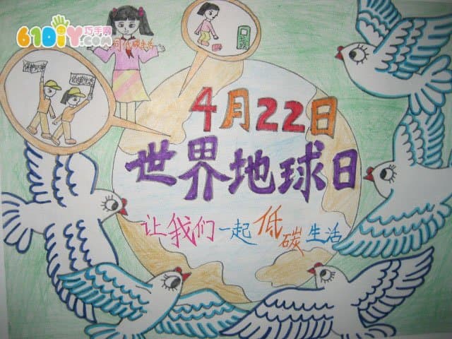 Protect the earth's children's paintings