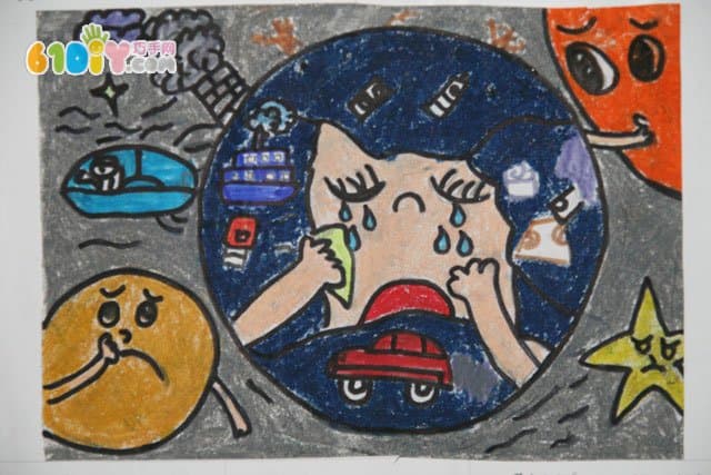 Protect the earth's children's paintings