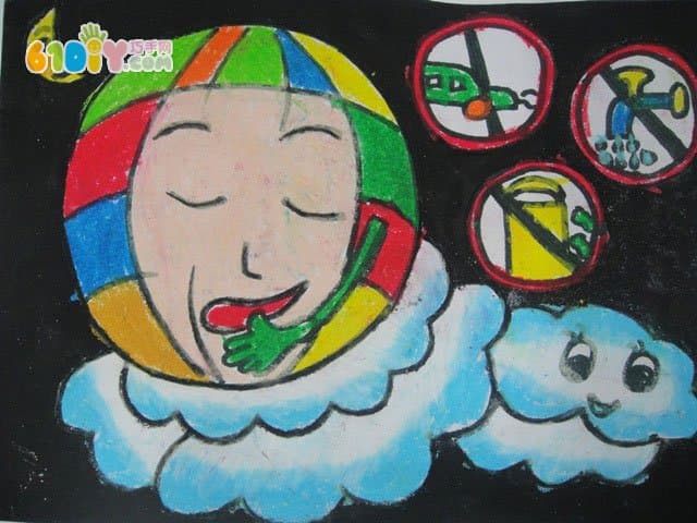 Protect the earth's children's paintings