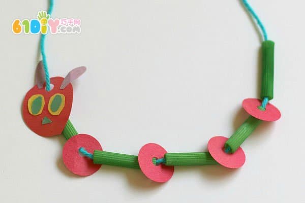 Child necklace making hungry caterpillar