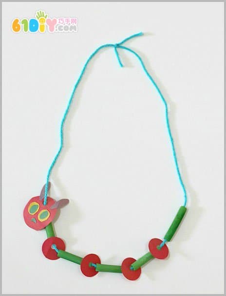 Child necklace making hungry caterpillar