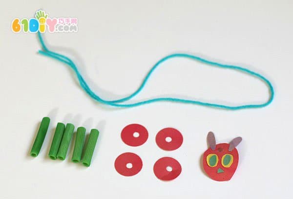 Child necklace making hungry caterpillar