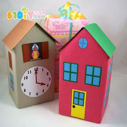 3 milk box making cartoon small house tutorial