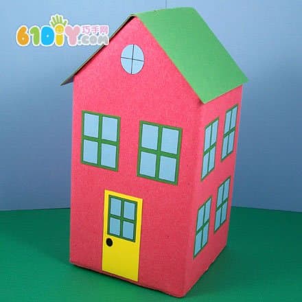 3 milk box making cartoon small house tutorial