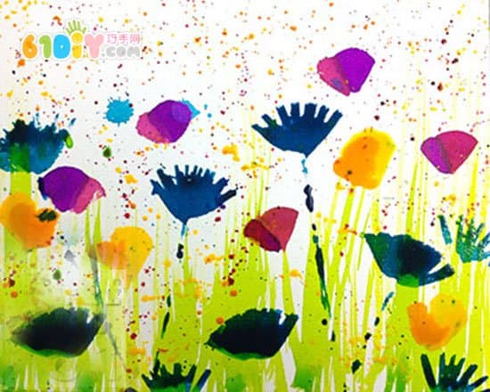 Children's drawing beautiful garden