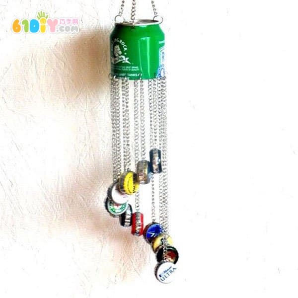 3 bottle caps handmade wind chimes