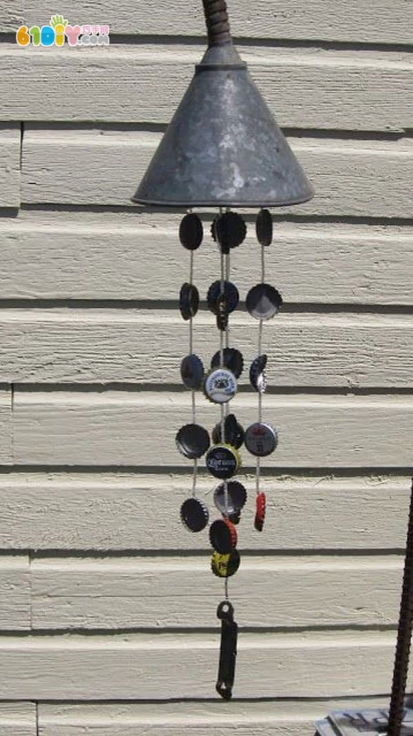 3 bottle caps handmade wind chimes